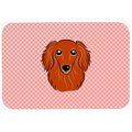 Skilledpower Checkerboard Pink Longhair Red Dachshund Mouse Pad; Hot Pad Or Trivet; 7.75 x 9.25 In. SK250214